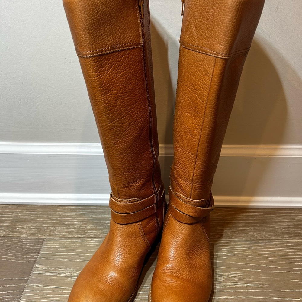 LANDS’ END “Blakeley” Cognac Tall Boots, Size 8M